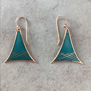 Scottish Isle of Skyes Enamel Drop Vintage Earrings